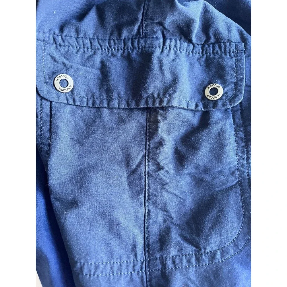 ✅SOLD Woolrich Navy Blue Ruched Legs Hiking Capris Crop Cargo Pants Size 14 - Picture 6 of 13